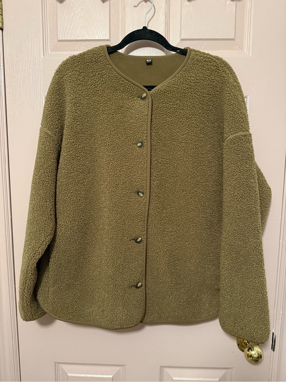 Uniqlo Windproof Non-Quilted Fluffy Fleece Coat - Sz L - Picture 2 of 9